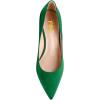 imageFSJ Women Classic Kitten Heels Pointy Closed Toe Pumps Slip On Office Ladies Party Date Business Dress Shoe Size 415 USEmerald Suede