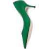 imageFSJ Women Classic Kitten Heels Pointy Closed Toe Pumps Slip On Office Ladies Party Date Business Dress Shoe Size 415 USEmerald Suede