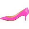 imageFSJ Women Classic Kitten Heels Pointy Closed Toe Pumps Slip On Office Ladies Party Date Business Dress Shoe Size 415 USFuchsia