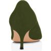 imageFSJ Women Classic Kitten Heels Pointy Closed Toe Pumps Slip On Office Ladies Party Date Business Dress Shoe Size 415 USGreen Suede