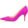 imageFSJ Women Classic Kitten Heels Pointy Closed Toe Pumps Slip On Office Ladies Party Date Business Dress Shoe Size 415 USHot Pink