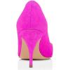 imageFSJ Women Classic Kitten Heels Pointy Closed Toe Pumps Slip On Office Ladies Party Date Business Dress Shoe Size 415 USHot Pink