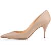 imageFSJ Women Classic Kitten Heels Pointy Closed Toe Pumps Slip On Office Ladies Party Date Business Dress Shoe Size 415 USNude 8cm