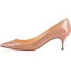 imageFSJ Women Classic Kitten Heels Pointy Closed Toe Pumps Slip On Office Ladies Party Date Business Dress Shoe Size 415 USNude