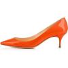 imageFSJ Women Classic Kitten Heels Pointy Closed Toe Pumps Slip On Office Ladies Party Date Business Dress Shoe Size 415 USOrange