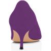 imageFSJ Women Classic Kitten Heels Pointy Closed Toe Pumps Slip On Office Ladies Party Date Business Dress Shoe Size 415 USPurple Suede