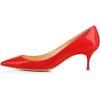 imageFSJ Women Classic Kitten Heels Pointy Closed Toe Pumps Slip On Office Ladies Party Date Business Dress Shoe Size 415 USRed