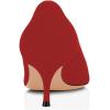 imageFSJ Women Classic Kitten Heels Pointy Closed Toe Pumps Slip On Office Ladies Party Date Business Dress Shoe Size 415 USRed Suede