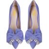 imageFSJ Women Fashion Pointed Toe Glitter Rhinestone High Heel Wedding Pump Sexy Slip On Stiletto Party Sparkly Prom Dress Shoe with Cute Bowknot Size 415 USLight Purple