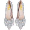 imageFSJ Women Fashion Pointed Toe Glitter Rhinestone High Heel Wedding Pump Sexy Slip On Stiletto Party Sparkly Prom Dress Shoe with Cute Bowknot Size 415 USSilver