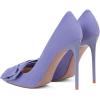 imageFSJ Women Fashion Pointed Toe Glitter Rhinestone High Heel Wedding Pump Sexy Slip On Stiletto Party Sparkly Prom Dress Shoe with Cute Bowknot Size 415 USLight Purple