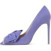 imageFSJ Women Fashion Pointed Toe Glitter Rhinestone High Heel Wedding Pump Sexy Slip On Stiletto Party Sparkly Prom Dress Shoe with Cute Bowknot Size 415 USLight Purple