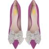 imageFSJ Women Fashion Pointed Toe Glitter Rhinestone High Heel Wedding Pump Sexy Slip On Stiletto Party Sparkly Prom Dress Shoe with Cute Bowknot Size 415 USPurple