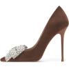 imageFSJ Women Fashion Pointed Toe Glitter Rhinestone High Heel Wedding Pump Sexy Slip On Stiletto Party Sparkly Prom Dress Shoe with Cute Bowknot Size 415 USSienna