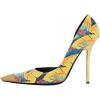 imageFSJ Women Sexy Pointy Cap Toe High Gold Heel Pumps Half DOrsay Slip On Ladies Prom Party Dress Shoe US Size 415Autumn