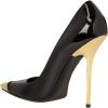 imageFSJ Women Sexy Pointy Cap Toe High Gold Heel Pumps Half DOrsay Slip On Ladies Prom Party Dress Shoe US Size 415Black