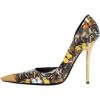 imageFSJ Women Sexy Pointy Cap Toe High Gold Heel Pumps Half DOrsay Slip On Ladies Prom Party Dress Shoe US Size 415Butterfly