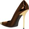 imageFSJ Women Sexy Pointy Cap Toe High Gold Heel Pumps Half DOrsay Slip On Ladies Prom Party Dress Shoe US Size 415Chocolate