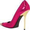 imageFSJ Women Sexy Pointy Cap Toe High Gold Heel Pumps Half DOrsay Slip On Ladies Prom Party Dress Shoe US Size 415Fuchsia