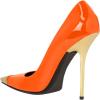 imageFSJ Women Sexy Pointy Cap Toe High Gold Heel Pumps Half DOrsay Slip On Ladies Prom Party Dress Shoe US Size 415Orange