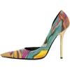 imageFSJ Women Sexy Pointy Cap Toe High Gold Heel Pumps Half DOrsay Slip On Ladies Prom Party Dress Shoe US Size 415Quicksand