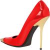imageFSJ Women Sexy Pointy Cap Toe High Gold Heel Pumps Half DOrsay Slip On Ladies Prom Party Dress Shoe US Size 415Red