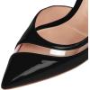 imageFSJ Women Sexy Rhinestones Stilettos High Heels Pointed Toe Slip On Pump Trendy Suede Mesh Party Office Dress Shoes Size 415 USBlack Mesh Transparent