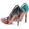 imageFSJ Women Sexy Rhinestones Stilettos High Heels Pointed Toe Slip On Pump Trendy Suede Mesh Party Office Dress Shoes Size 415 USColorful