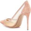 imageFSJ Women Sexy Rhinestones Stilettos High Heels Pointed Toe Slip On Pump Trendy Suede Mesh Party Office Dress Shoes Size 415 USPink