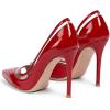 imageFSJ Women Sexy Rhinestones Stilettos High Heels Pointed Toe Slip On Pump Trendy Suede Mesh Party Office Dress Shoes Size 415 USRed