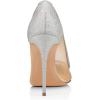 imageFSJ Women Sexy Rhinestones Stilettos High Heels Pointed Toe Slip On Pump Trendy Suede Mesh Party Office Dress Shoes Size 415 USSilver