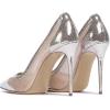 imageFSJ Women Sexy Rhinestones Stilettos High Heels Pointed Toe Slip On Pump Trendy Suede Mesh Party Office Dress Shoes Size 415 USSilver Transparent
