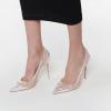 imageFSJ Women Sexy Rhinestones Stilettos High Heels Pointed Toe Slip On Pump Trendy Suede Mesh Party Office Dress Shoes Size 415 USSilver Transparent