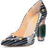 imageFSJ Women Bridal Pointed Toe Chunky High Heel Printed Multicolor Pumps Slip on Wedding Thick Comfy Shoes US Size 415 M USUniverse