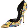 imageFSJ Women Sexy Pointy Cap Toe High Gold Heel Pumps Half DOrsay Slip On Ladies Prom Party Dress Shoe US Size 415Autumn