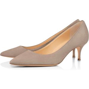 imageFSJ Women Classic Kitten Heels Pointy Closed Toe Pumps Slip On Office Ladies Party Date Business Dress Shoe Size 415 USFume