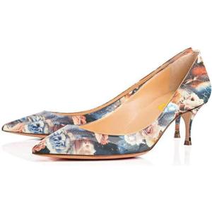 imageFSJ Women Classic Kitten Heels Pointy Closed Toe Pumps Slip On Office Ladies Party Date Business Dress Shoe Size 415 USRetroflower