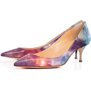 imageFSJ Women Classic Kitten Heels Pointy Closed Toe Pumps Slip On Office Ladies Party Date Business Dress Shoe Size 415 USStarrysky