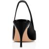 imageFSJ Women Classic Mid High Heels Pointy Toe Pumps Elastic Strap Slingback Sandal Formal Dress Shoes Size 415 USBlack