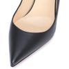 imageFSJ Women Classic Mid High Heels Pointy Toe Pumps Elastic Strap Slingback Sandal Formal Dress Shoes Size 415 USBlack Matte