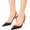 imageFSJ Women Classic Mid High Heels Pointy Toe Pumps Elastic Strap Slingback Sandal Formal Dress Shoes Size 415 USBlack Matte