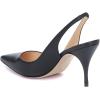imageFSJ Women Classic Mid High Heels Pointy Toe Pumps Elastic Strap Slingback Sandal Formal Dress Shoes Size 415 USBlack Matte