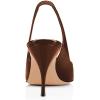 imageFSJ Women Classic Mid High Heels Pointy Toe Pumps Elastic Strap Slingback Sandal Formal Dress Shoes Size 415 USChocolate