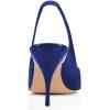 imageFSJ Women Classic Mid High Heels Pointy Toe Pumps Elastic Strap Slingback Sandal Formal Dress Shoes Size 415 USDark Blue