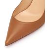 imageFSJ Women Classic Mid High Heels Pointy Toe Pumps Elastic Strap Slingback Sandal Formal Dress Shoes Size 415 USDark Brown