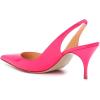 imageFSJ Women Classic Mid High Heels Pointy Toe Pumps Elastic Strap Slingback Sandal Formal Dress Shoes Size 415 USDeep Pink