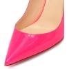 imageFSJ Women Classic Mid High Heels Pointy Toe Pumps Elastic Strap Slingback Sandal Formal Dress Shoes Size 415 USDeep Pink
