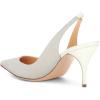 imageFSJ Women Classic Mid High Heels Pointy Toe Pumps Elastic Strap Slingback Sandal Formal Dress Shoes Size 415 USGlitter