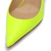 imageFSJ Women Classic Mid High Heels Pointy Toe Pumps Elastic Strap Slingback Sandal Formal Dress Shoes Size 415 USGreen Yellow