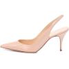 imageFSJ Women Classic Mid High Heels Pointy Toe Pumps Elastic Strap Slingback Sandal Formal Dress Shoes Size 415 USLight Pink
